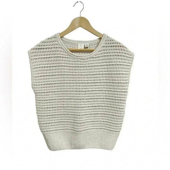 Joie Sweaters - Joie Chunky Crochet Knit Sleeveless Sweater Size M NWOT
